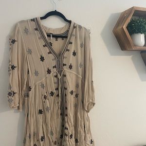 off white floral boho dress